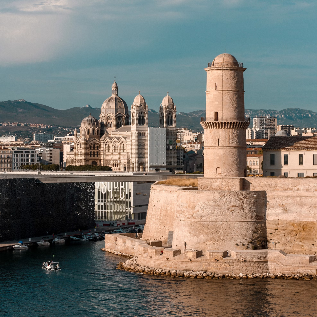 A 17th-century Fort to the right of a body of water.
